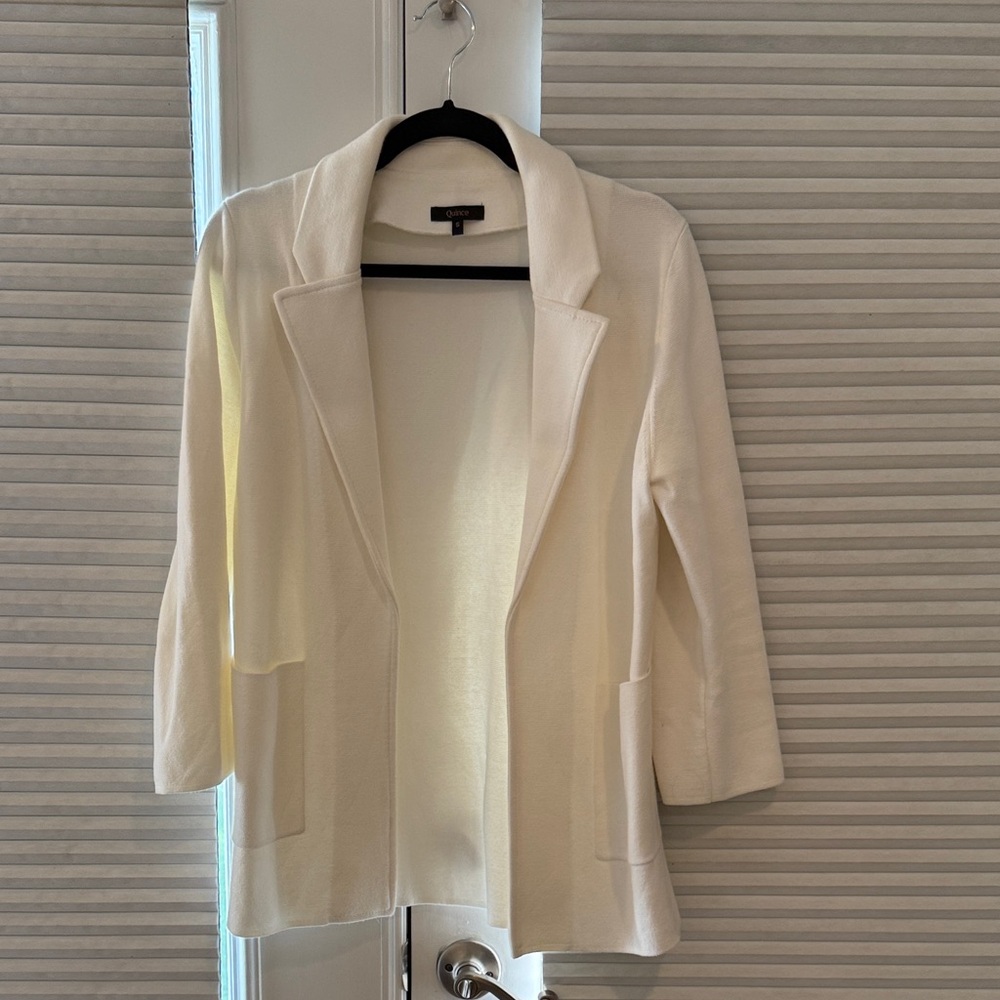 Quince Cream Open-Front Blazer